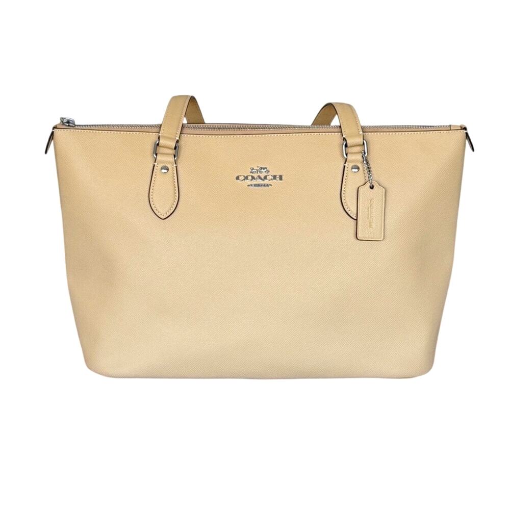 Coach Gallery Tote Butter Yellow Crossgrain Leather Shoulder Bag - Picture 11 of 14
